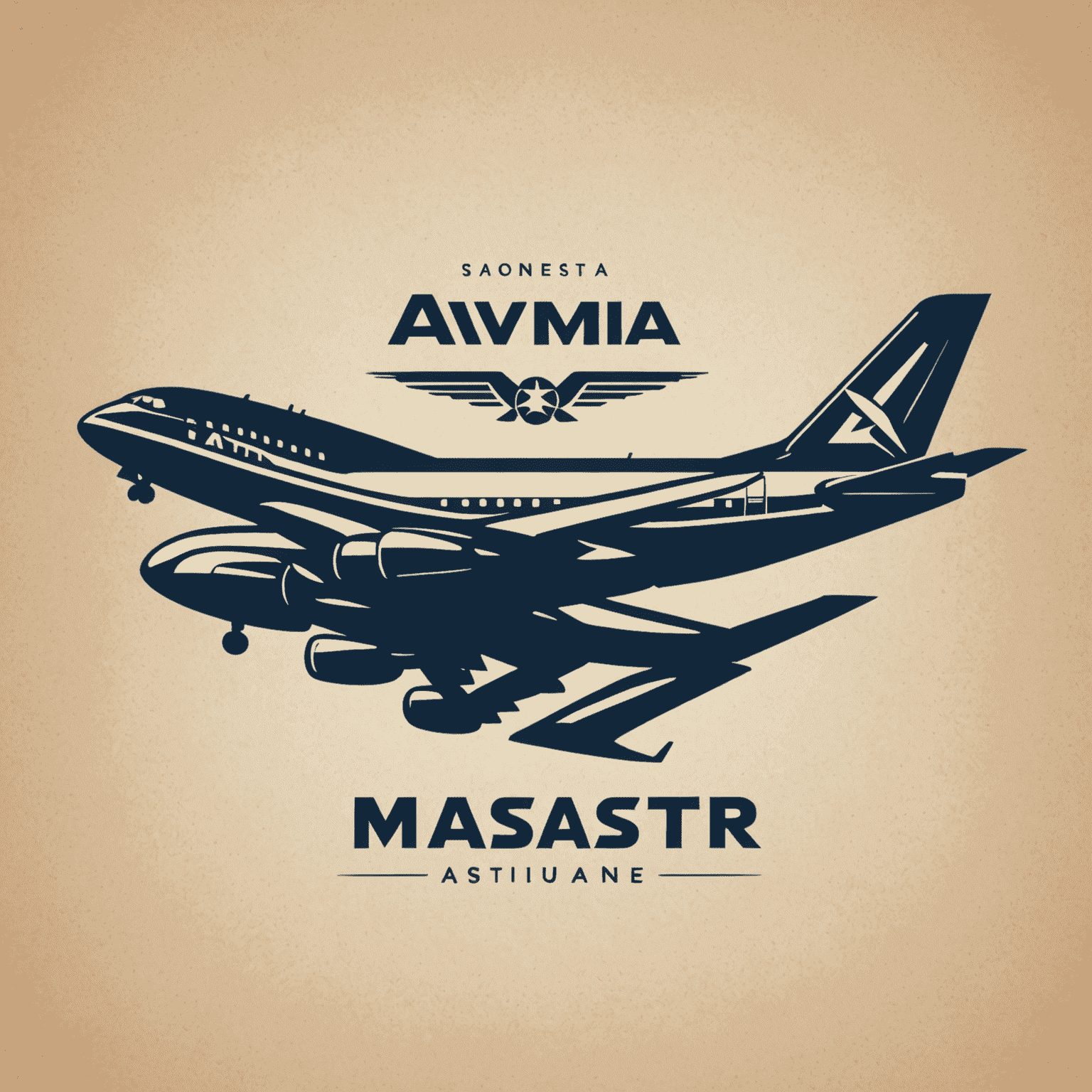 AVI-MASTER logo - A stylized airplane silhouette with the company name