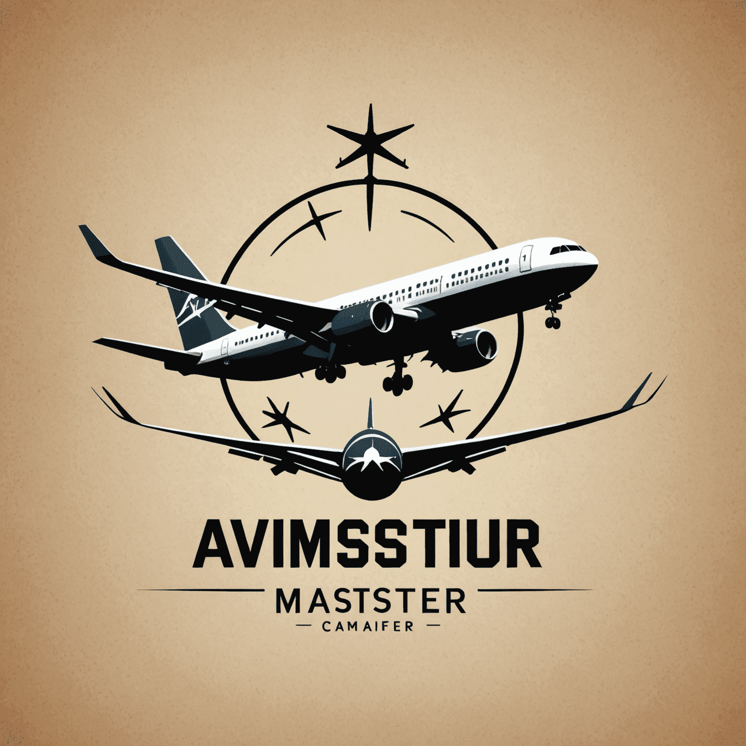 AVI-MASTER logo - A stylized airplane silhouette with the company name