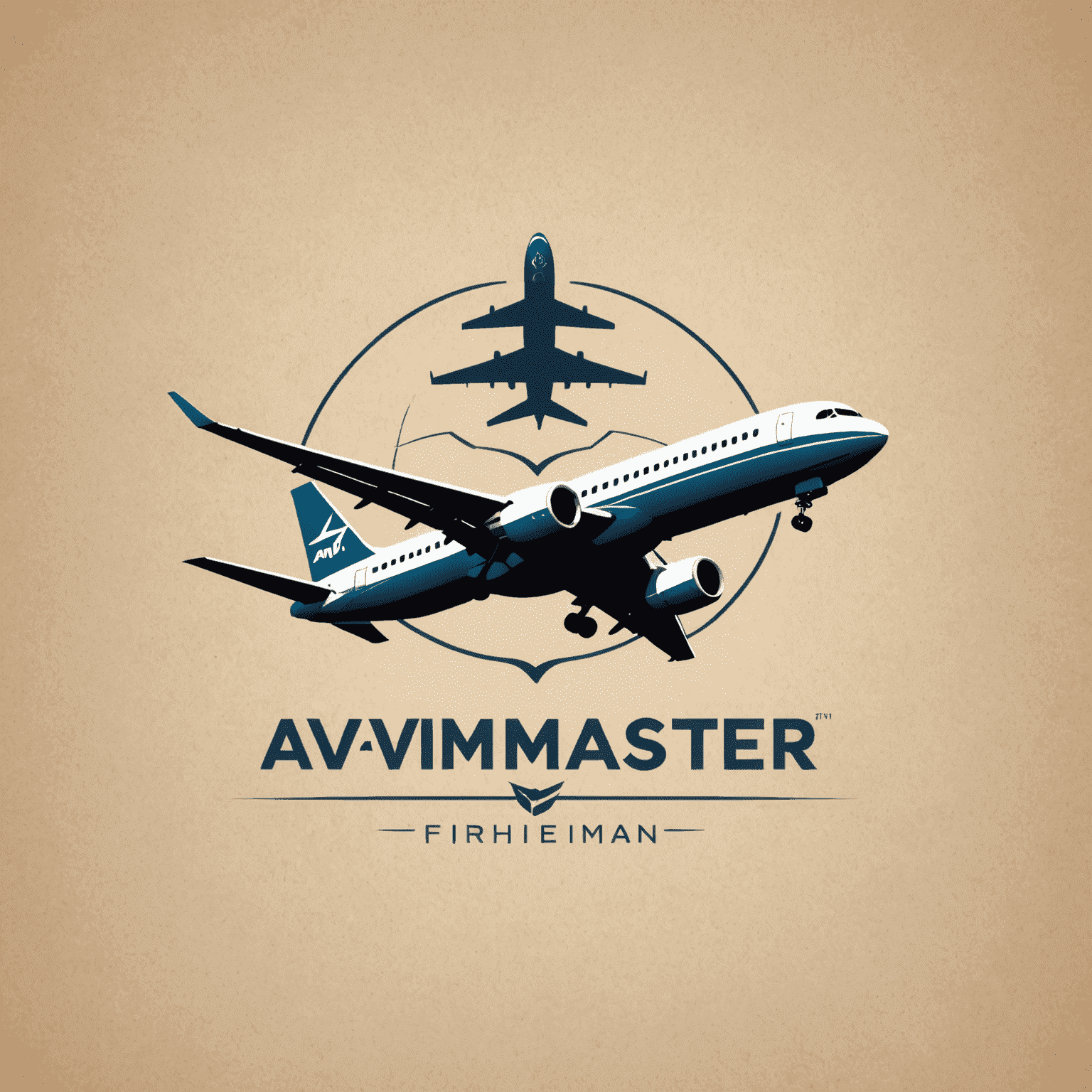 AVI-MASTER logo - A stylized airplane silhouette with the company name