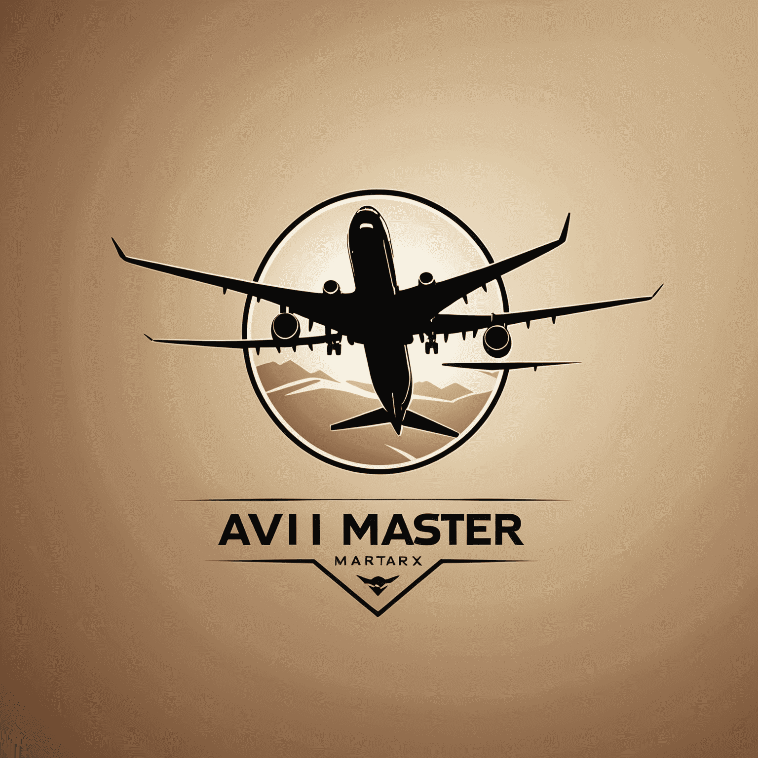 AVI-MASTER logo - A stylized airplane silhouette with the company name