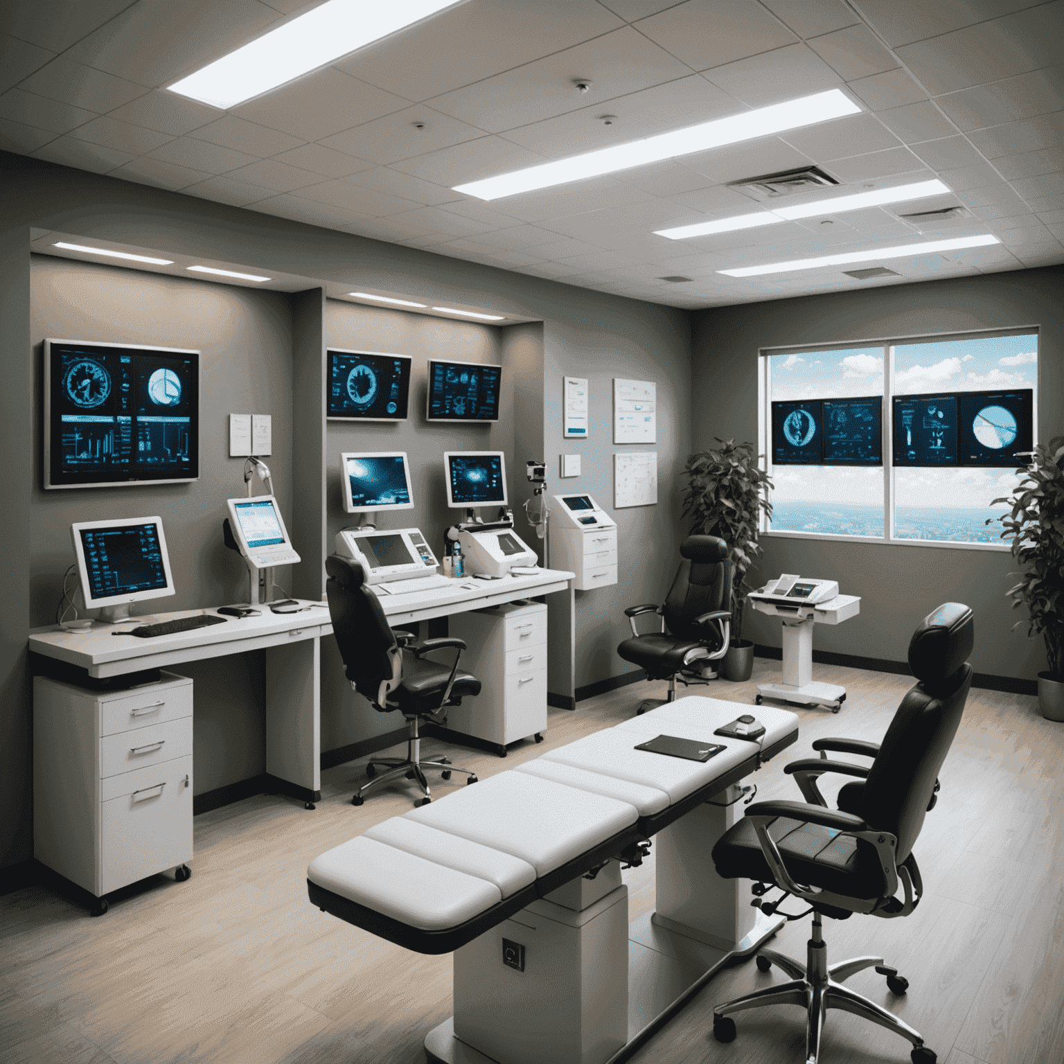 A medical office with aviation-specific equipment for pilot health assessments